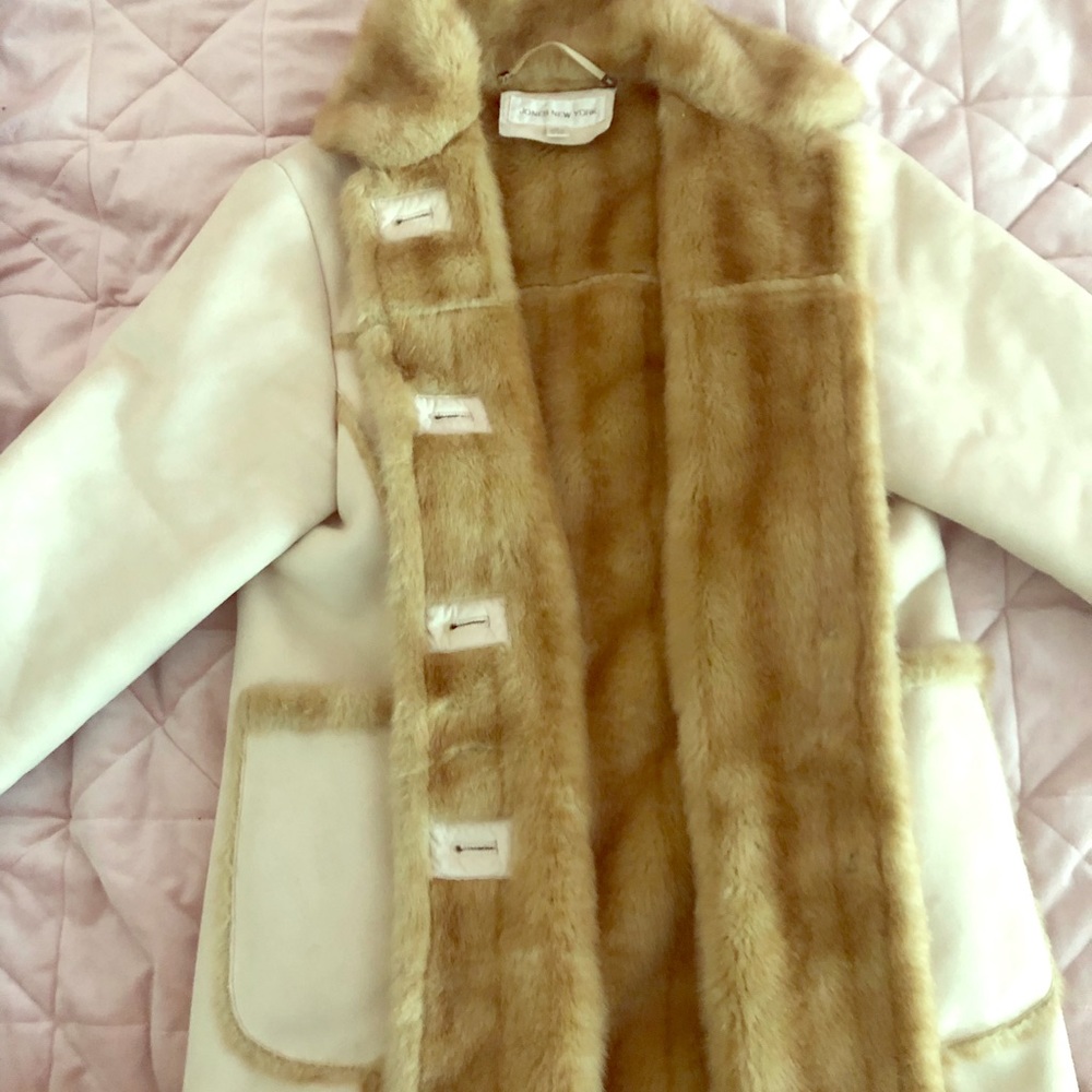 Vintage Jones New York Suede and Faux Fur Coat
